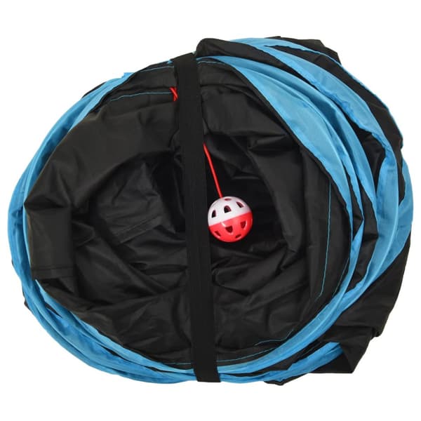 4-vägs kattunnel svart och blå 132 cm polyester