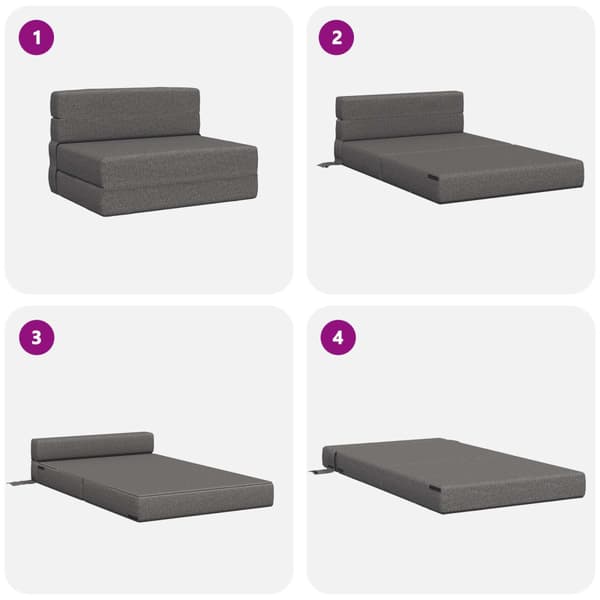 Fällbar Soffbed Ljusgrå 70 x 80 x 60 cm Tyg