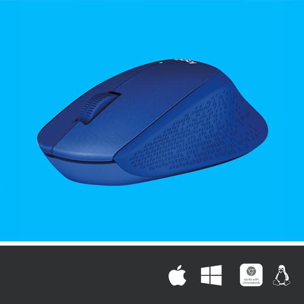 Logitech M330 SILENT PLUS - mus - 2.4 GHz - blå