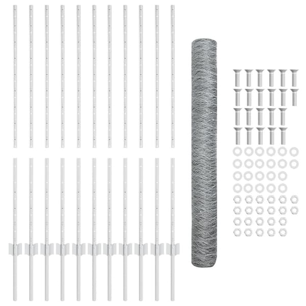 Stängsel med stolpe Silver 1,2 x 25 m Stål