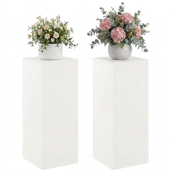 Växtställ 2 pcs Vit 40 x 40 x 100 cm Stål