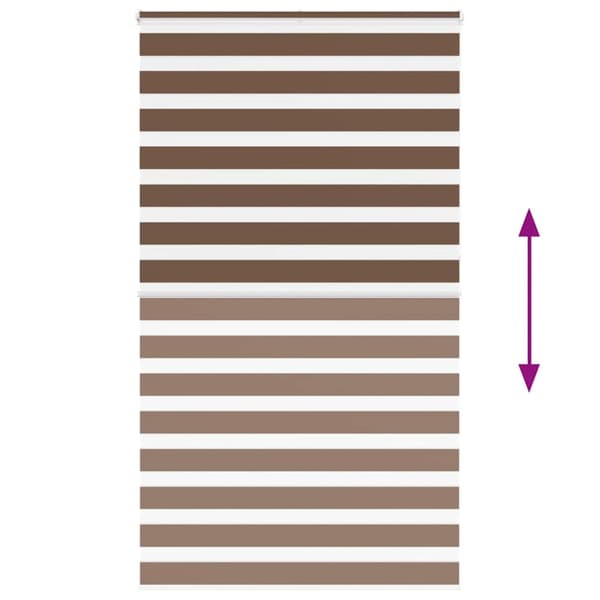 Rullgardin zebra brun 125x230 cm tyg bredd 120,9 cm polyester