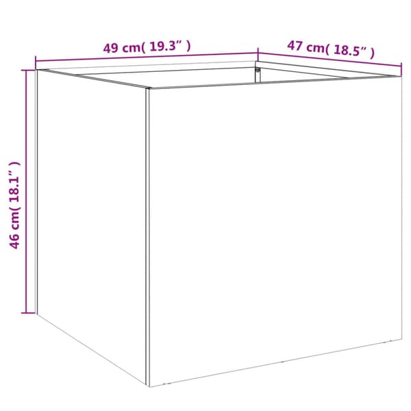 Odlingslåda silver 49x47x46 cm rostfritt stål