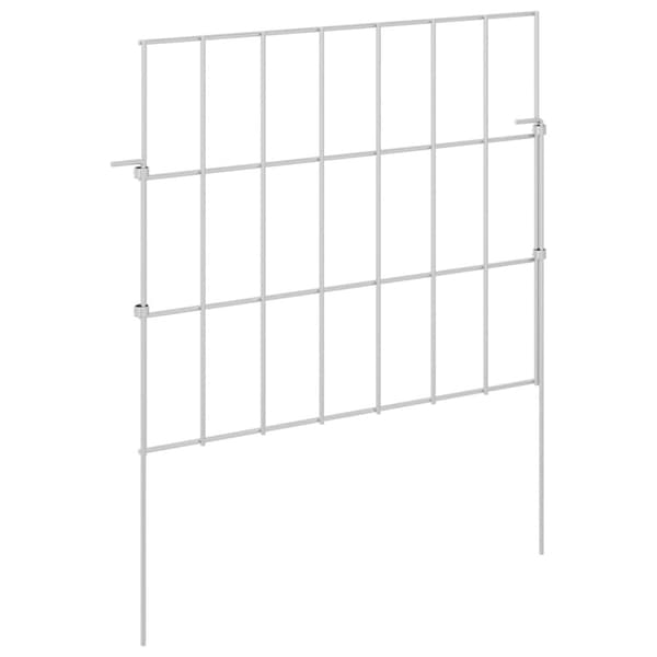 Trädgårdsstängsel med pålar 12 pcs 35 x 30 cm Mesh Silver