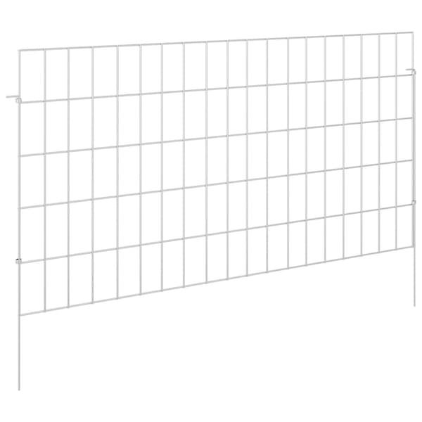 Trädgårdsstängsel med pålar 24 pcs 95 x 50 cm Mesh Silver