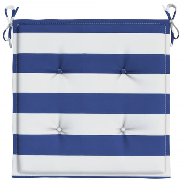 Stolsdynor 2 st blå&vit randig 50x50x4 cm tyg