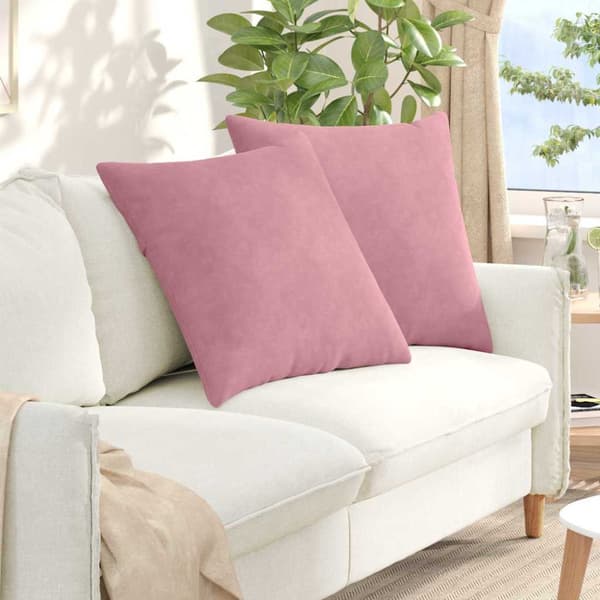 Sofakuddar 2 pcs Rosa 80 x 80 cm Kordread tyg