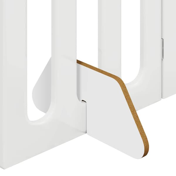 Fällbar husdjursgrind 4 pcs Högblank Vit 201 x 38 x 90 cm