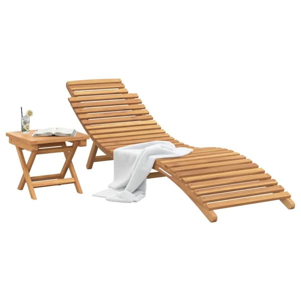 Solstol 2 pcs Brun Massivt teakträ