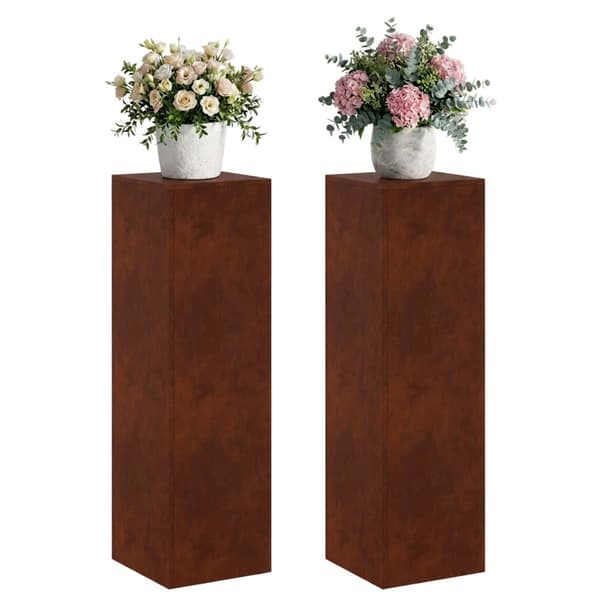 Växtställ 2 pcs Rostig 30 x 30 x 100 cm Väderbeständig stål