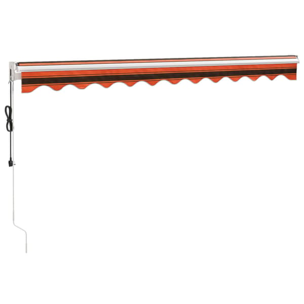 Automatisk infällbar markis orange och brun 3x2,5 m