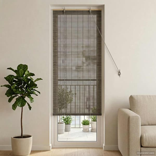 Rullgardin Grå 50 x 220 cm Bambu