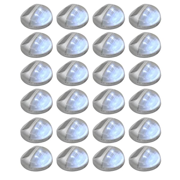 Soldrivna vägglampor 24 st LED runda silver