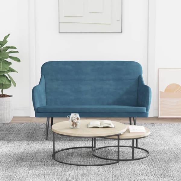 Bänk blå 110x76x80 cm sammet