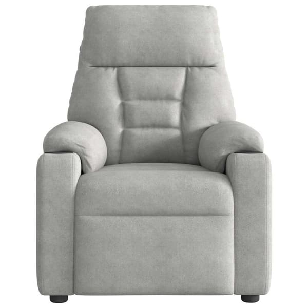 Reclinerfåtölj ljusgrå mikrofibertyg