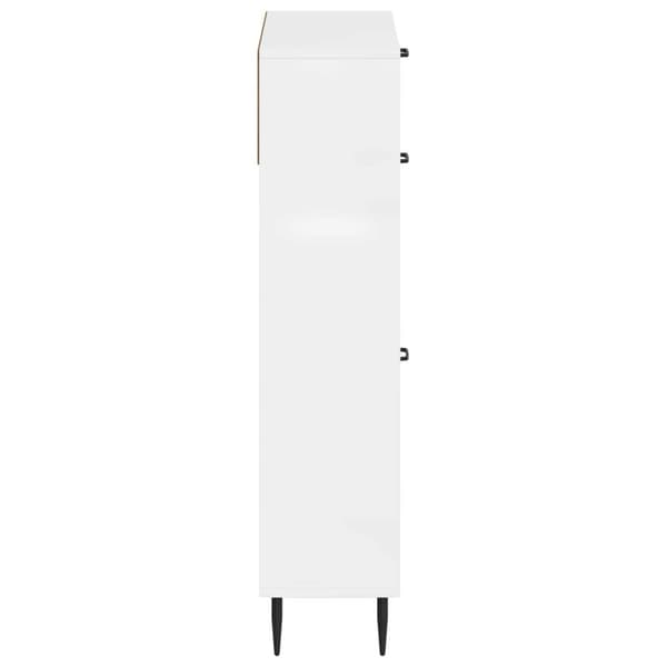 Skoskåp HAARLEM 78 x 24 x 103 cm Konstruerat trä Vit högglans