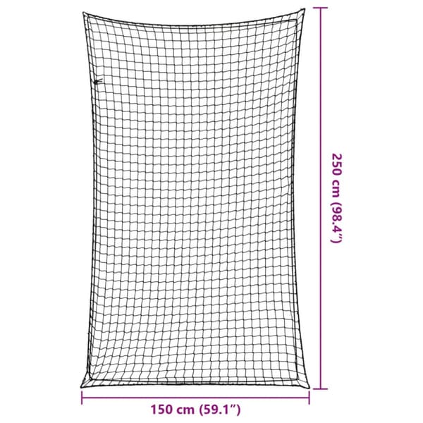 Lastnät med elastiskt rep svart 2,5x1,5 m PP