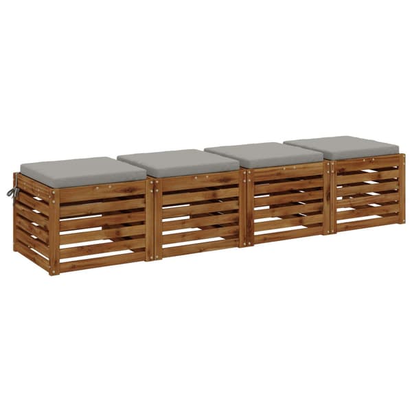 4-delade Sittdynor SOEST 4 st 100% Polyester Grå 45 x 45 x 5 cm