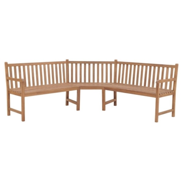 Hörnbänk 185x185x90 cm massiv teakträ
