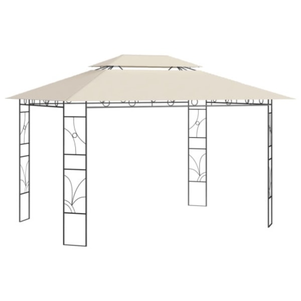 Paviljong 4x3x2,7 m gräddvit 160 g/m²