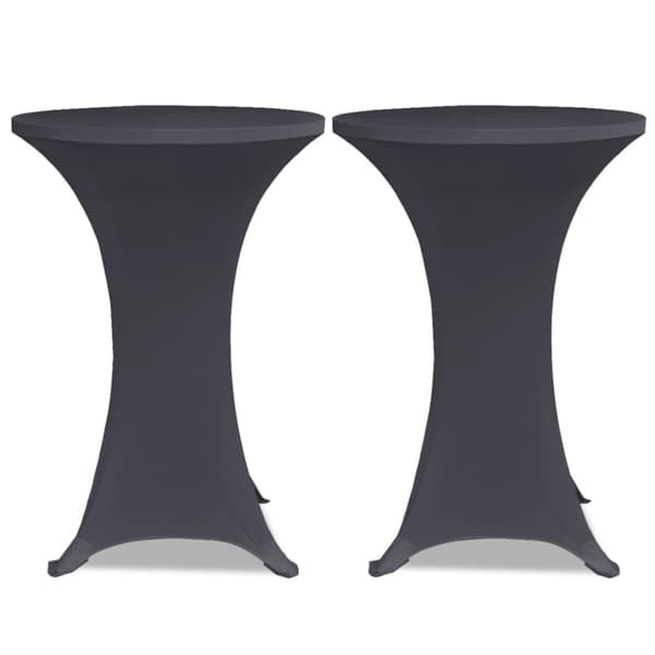 Elastiskt bordsöverdrag 2 st 60 cm antracit