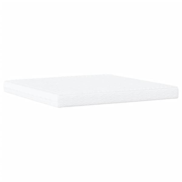 Bed with Mattress "Hvar" Light Grey 200x200 cm Fabric