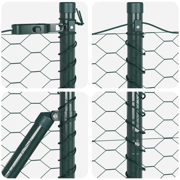 Stängselstolpe Grön 100 x 1,2 m (36 mm nät) Stål och PVC