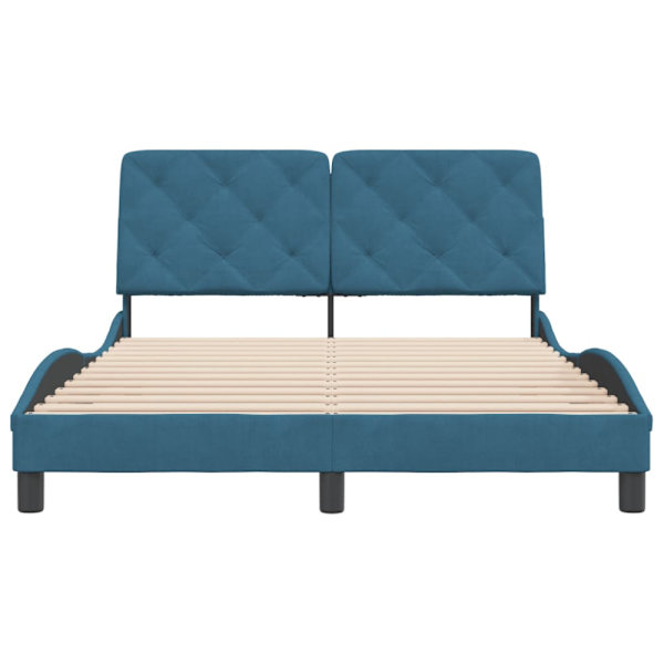 Bed Frame without Mattress Blue 120x200 cm Velvet