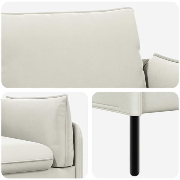 2-sits soffa 2-sits Gräddvit 188 x 81 x 89 cm Sammet