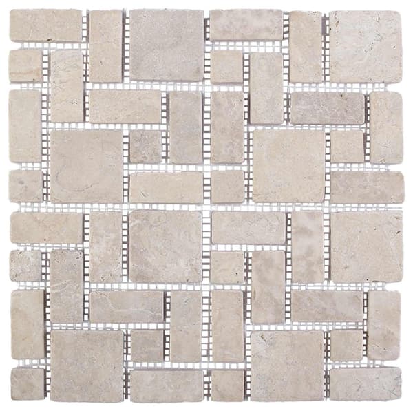 Mosaikplattor Gräddvit 30 x 30 cm Marmor