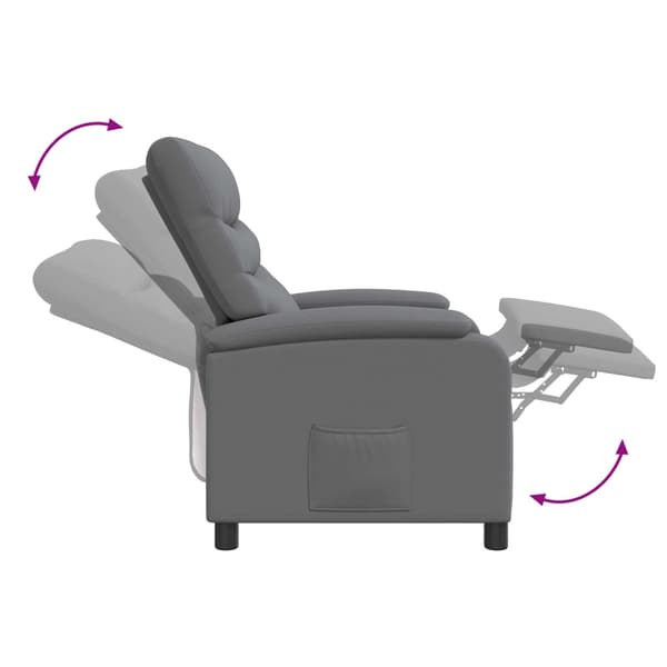 Massagefåtölj Grå Konstläder