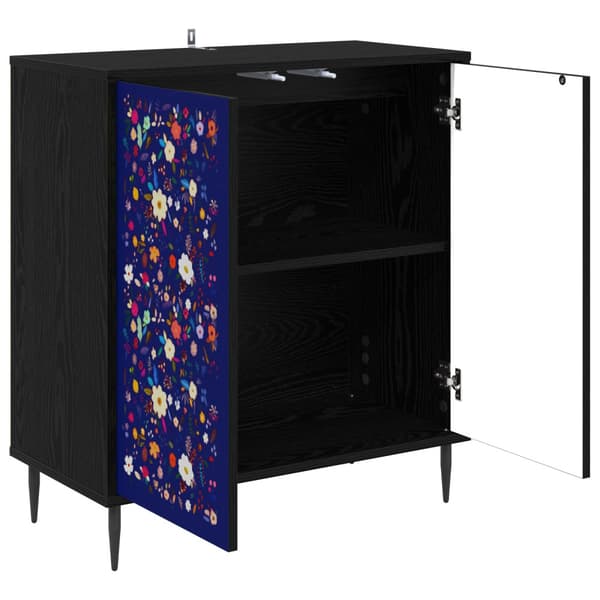 Sideboard MAINZ Svart ek 69 x 33 x 76 cm Konstruerat trä