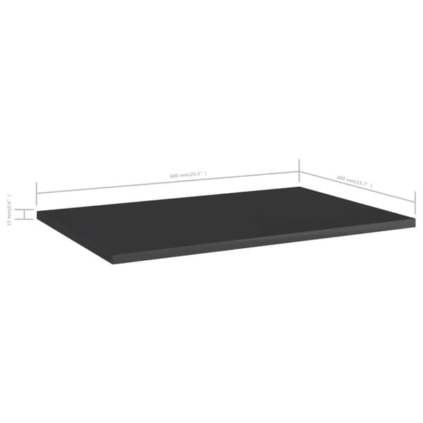 Hyllplan 8 st svart högglans 60x40x1,5 cm konstruerat trä
