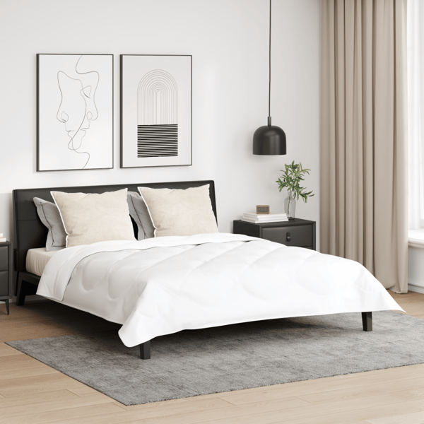 Kudde med kudde 2 pcs Vit 80 x 60 x 20 cm Bomull och Polyester