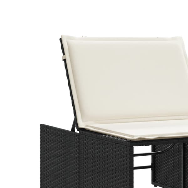 Modulära solstolar 2 st med bord svart konstrotting