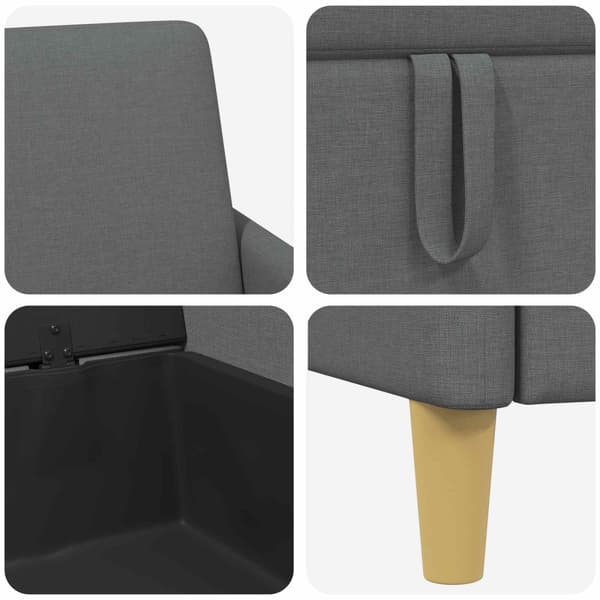 Soffgrupp med förvaring 2 pcs Mörkgrå Polyester