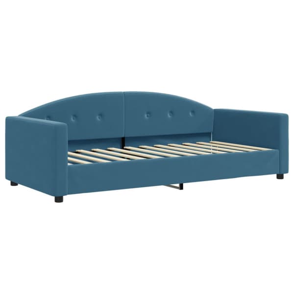 Dagbädd med madrass blå 90x200 cm sammet