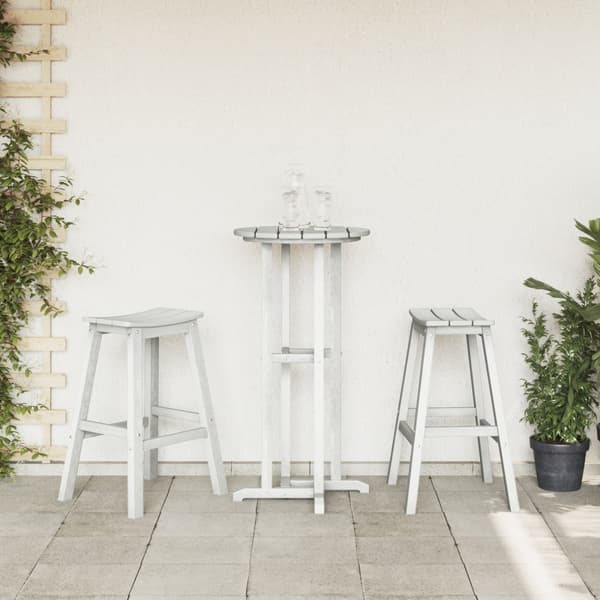 Trädgårds Bar Set 3 pcs Vit HDPE