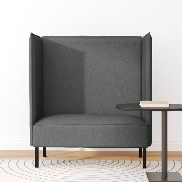 Hög Ryggsoffa 101cm Mörkgrå tyg