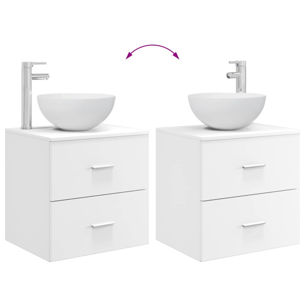 Badrumsmöbelset 2 pcs Vit Konstruerat trä