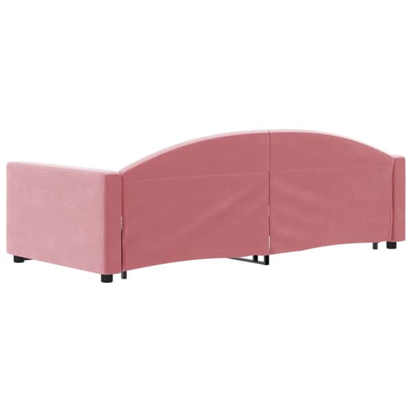 Dagbädd utdragbar rosa 90x200 cm sammet