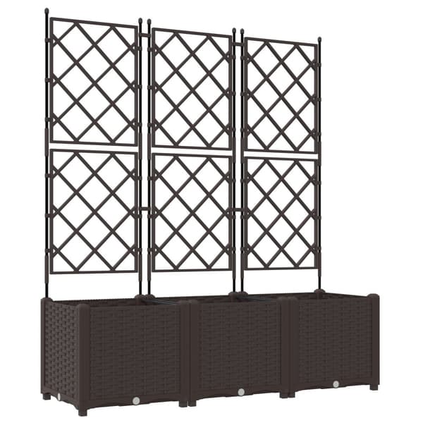 Trädgårdsplanterare 3 pcs Brun 120 x 40 x 143 cm Plast