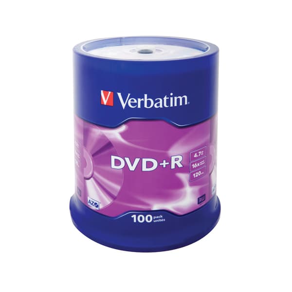 Verbatim - DVD+R x 100 - 4.7 GB - lagringsmedier