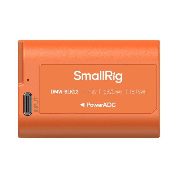 SmallRig 4979 Camera Battery USB-C Rechargeable DMW-BLK22 Orange