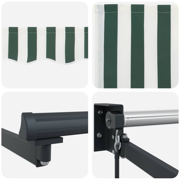 Manuell utdragbar markis med LED-lampor 4,5 × 3 m