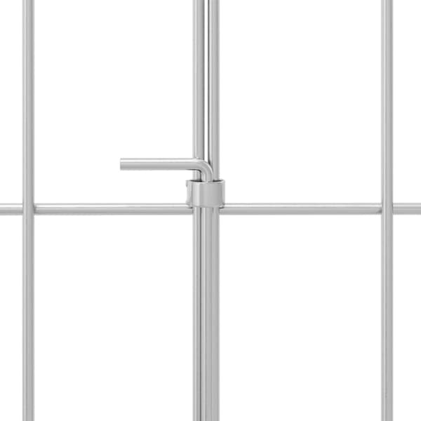 Trädgårdsstängsel med pålar 48 pcs 75 x 30 cm Mesh Silver
