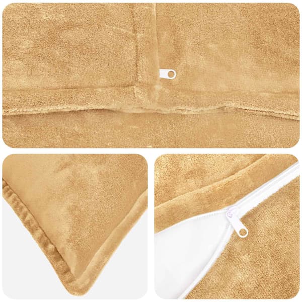 Kuddöverdrag 2 st HOUTEN Taupe 60 x 60 cm Flanell