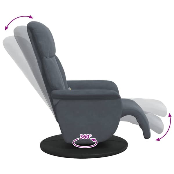 Massagefåtölj Mörkgrå 91 x 71 x 105 cm Sammet