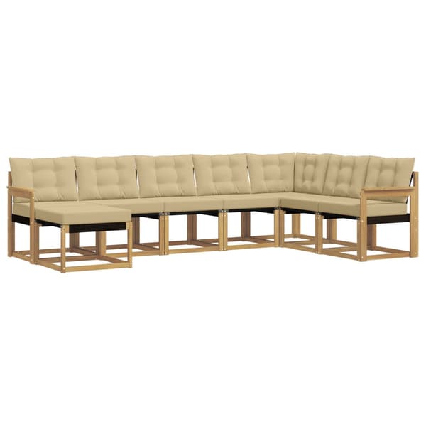 Utomhussoffset 8 pcs Vit och Beige