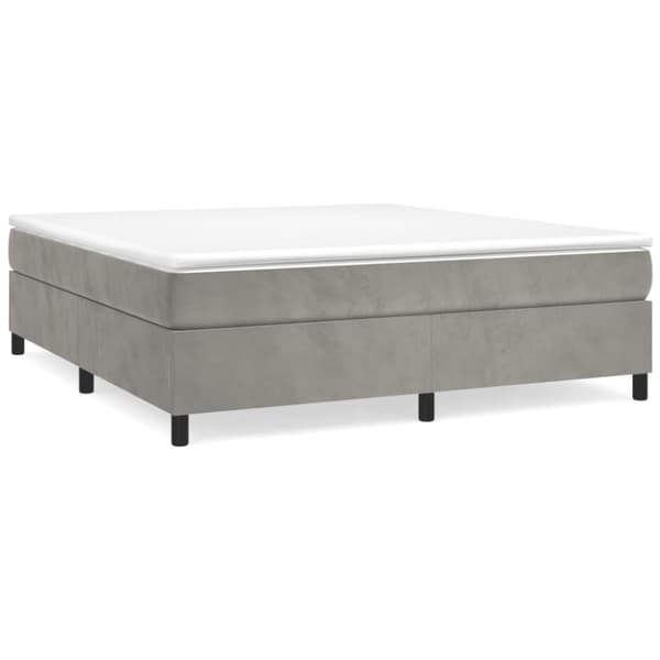 Boxspring-sängram ljusgrå 160x200 cm sammet